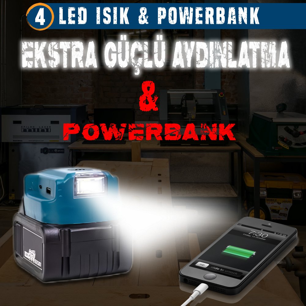 Akülü Kömürsüz 3IN1 Set Makine powerbank