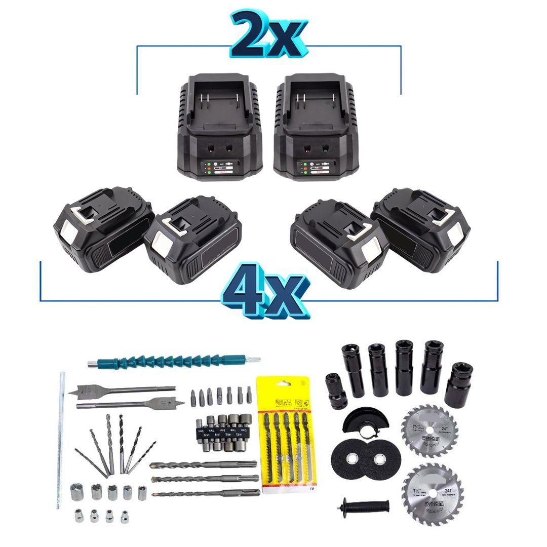 Makita MP004 Kömürsüz Akülü 7 li Set 88Vf 5ah 10p parçalar