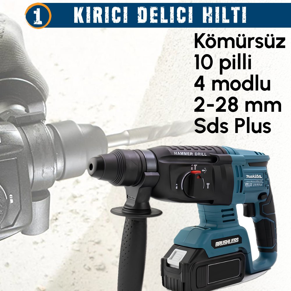 Akülü Kömürsüz 5li Set Makine kırıcı delici özellikler