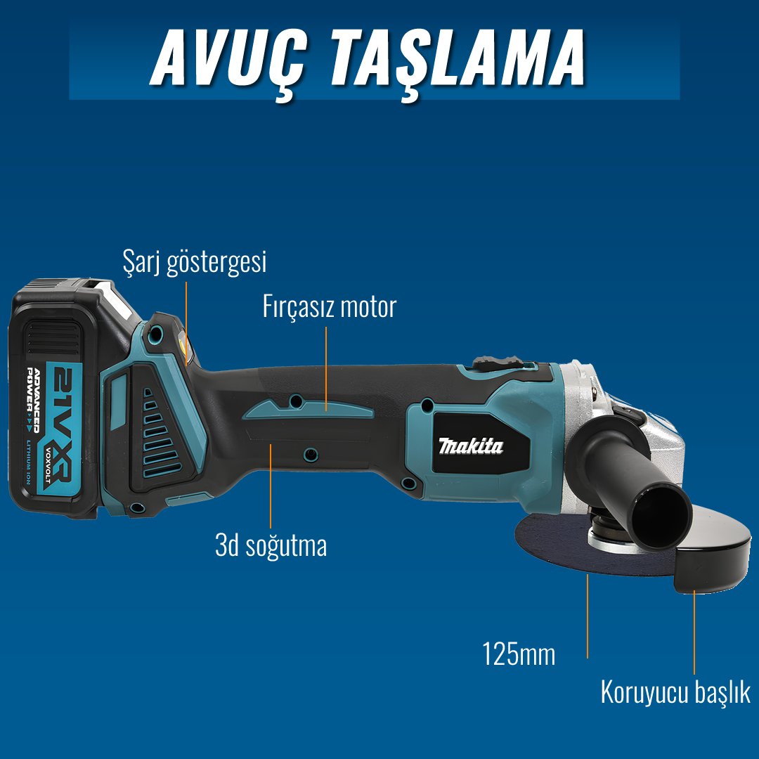 MakitaPlus MP010 Akülü Süper 5li Set Makina avuç taşlama özellikleri