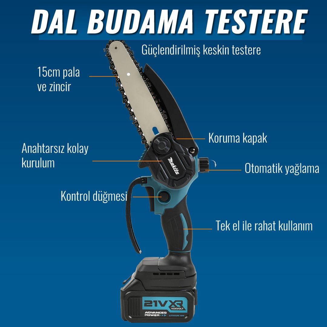 MakitaPlus MP010 Akülü Süper 5li Set Makina 15cm pala özellikleri