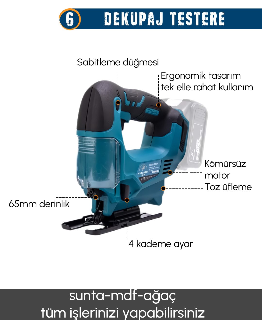 MakitaPlus MP010 Akülü 9 Lu Set  dekupaj testere özellikleri