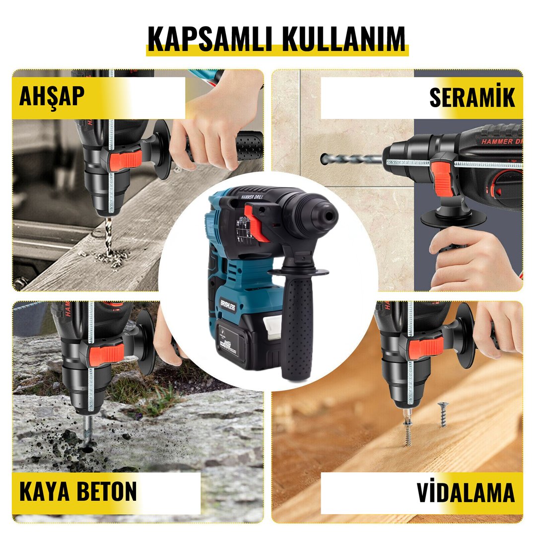 MakitaPlus MP010 Akülü 9 Lu Set Kırıcı Delici ÖZELLİKLERİ kullanımı