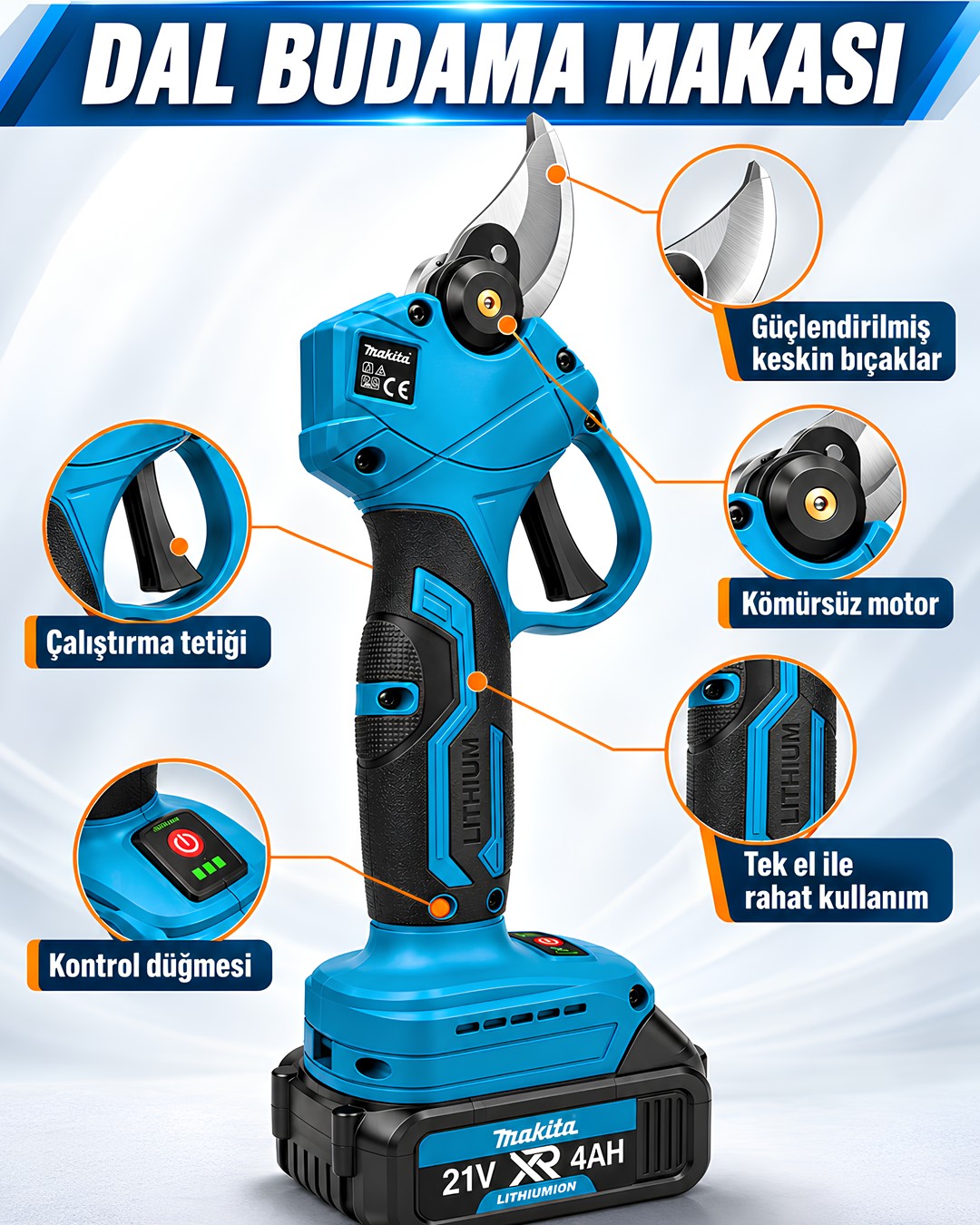 Makita Mp012 Komursuz Akulu 7li Set 32mm Dal Budama Makasi