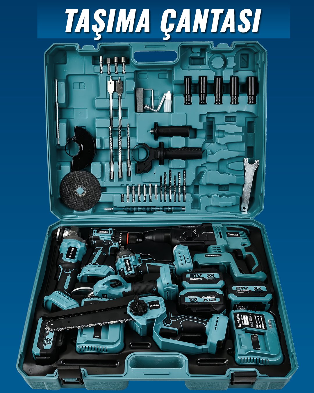 Makita MP002 Akülü Kömürsüz 6lı Set taşıma çantası